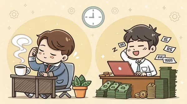 Decent pay and free time vs huge salary and busy life question illustration