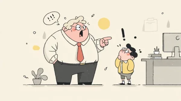 Fighting with your partner vs getting chewed out by your boss question illustration