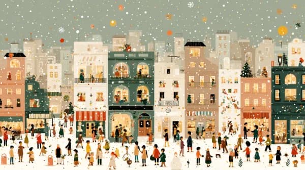 Hotel staycation with a friend vs chaotic Christmas with your partner question illustration
