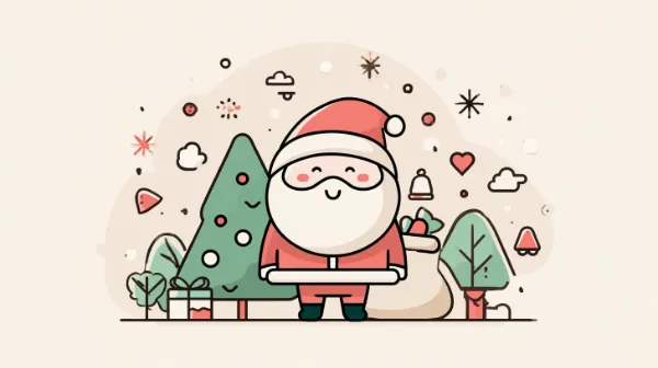Christmas tree vs Santa Claus question illustration