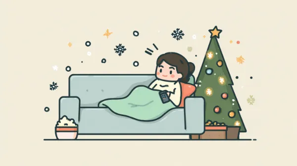Movies at home vs holiday festival in the square question illustration