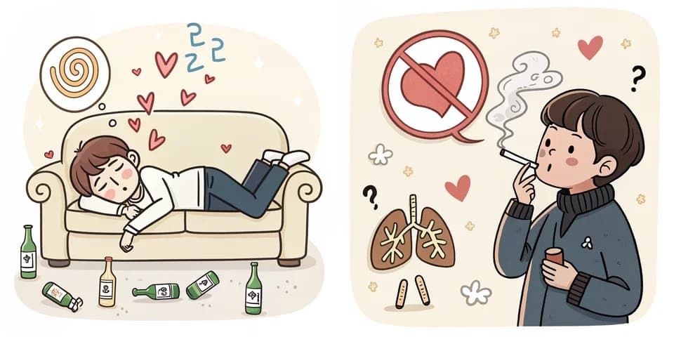 El alcohol es peor vs el cigarro es peor, ilustración de la pregunta