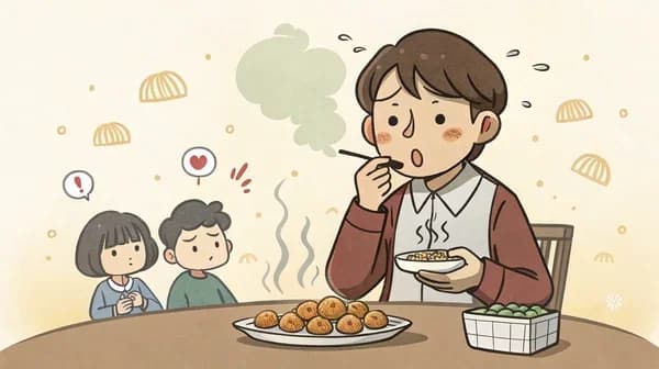 Steam out of your nose every time you eat vs smoke out of your ears every time you eat question illustration