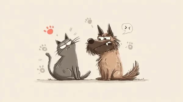 Perro con personalidad de gato vs gato con personalidad de perro, ilustración de la pregunta