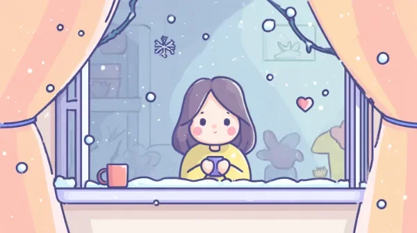 Going out in the first snow vs watching from inside question illustration
